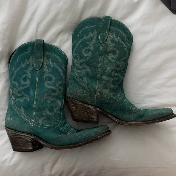 LIBERTY Black Turquoise Western Boots - Picture 5 of 7